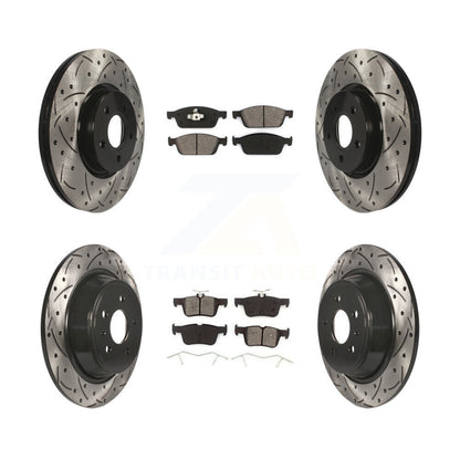 [Avant + Arrière] Kit de disque (percé rainuré revêtu) et plaquette (semi-métallique) de frein pour Ford Escape Lincoln MKC KDS-100296