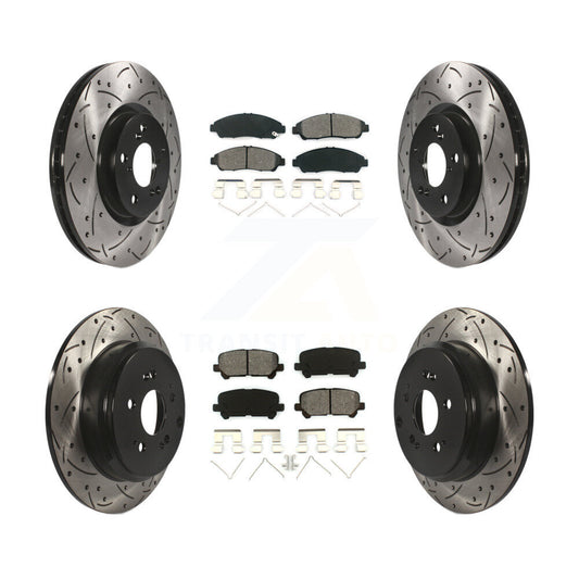 [Avant + Arrière] Kit de disque (percé rainuré revêtu) et plaquette (semi-métallique) de frein pour Honda Pilot Acura MDX ZDX KDS-100297