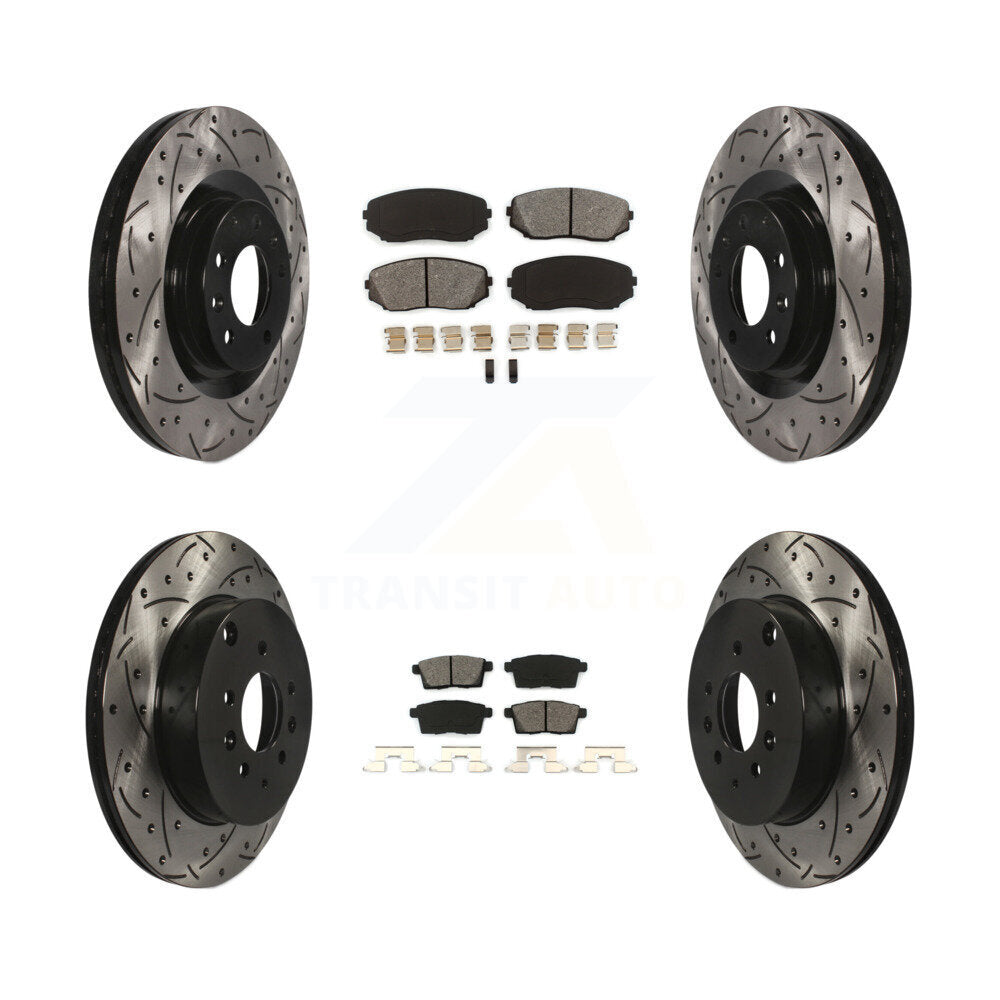 [Avant + Arrière] Kit de disque (percé rainuré revêtu) et plaquette (semi-métallique) de frein pour 2007-2015 Mazda CX-9 KDS-100298