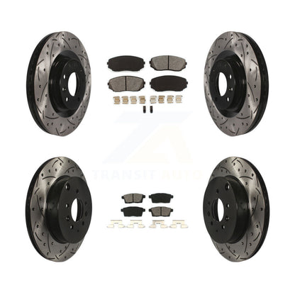 [Avant + Arrière] Kit de disque (percé rainuré revêtu) et plaquette (semi-métallique) de frein pour 2007-2015 Mazda CX-9 KDS-100298