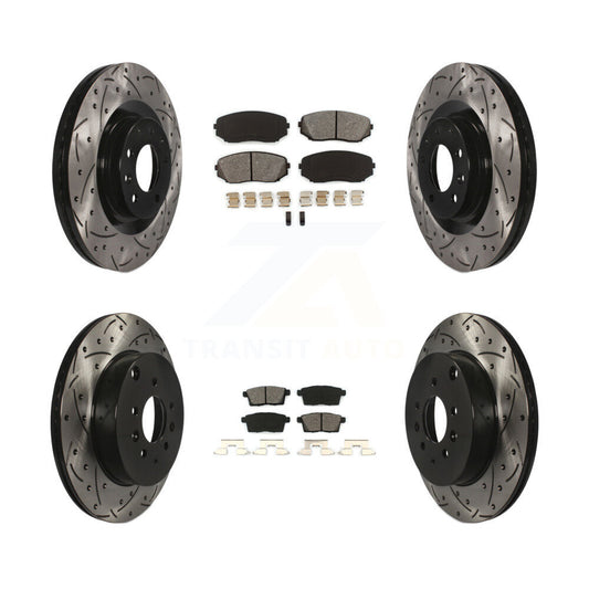 [Avant + Arrière] Kit de disque (percé rainuré revêtu) et plaquette (semi-métallique) de frein pour 2007-2015 Mazda CX-9 KDS-100298
