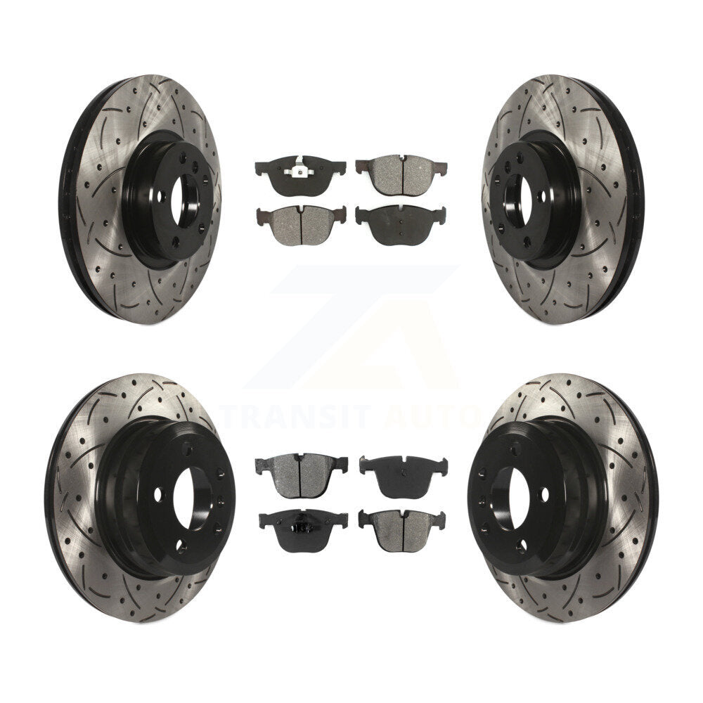 [Avant + Arrière] Kit de disque (percé rainuré revêtu) et plaquette (semi-métallique) de frein pour 2009 BMW X6 xDrive35i From 10 08 KDS-100302