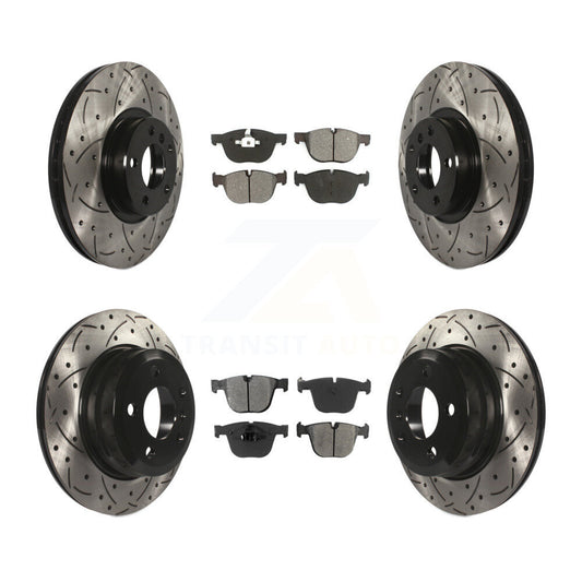 [Avant + Arrière] Kit de disque (percé rainuré revêtu) et plaquette (semi-métallique) de frein pour 2009 BMW X6 xDrive35i From 10 08 KDS-100302