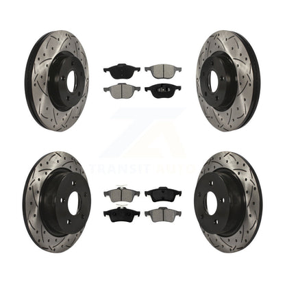 [Avant + Arrière] Kit de disque (percé rainuré revêtu) et plaquette (semi-métallique) de frein pour Ford Escape C-Max KDS-100303