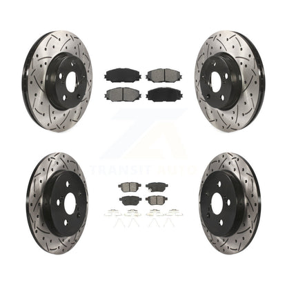 [Avant + Arrière] Kit de disque (percé rainuré revêtu) et plaquette (semi-métallique) de frein pour Toyota Corolla Matrix Pontiac Vibe KDS-100309