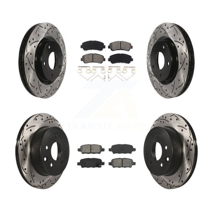[Avant + Arrière] Kit de disque (percé rainuré revêtu) et plaquette (semi-métallique) de frein pour Nissan Rogue Select KDS-100311