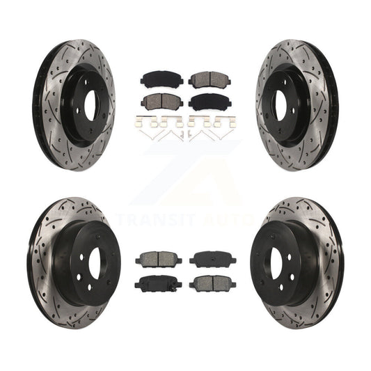 [Avant + Arrière] Kit de disque (percé rainuré revêtu) et plaquette (semi-métallique) de frein pour Nissan Rogue Select KDS-100311