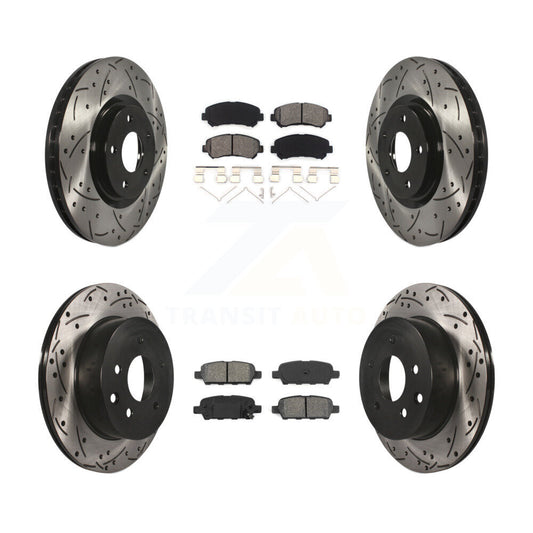 [Avant + Arrière] Kit de disque (percé rainuré revêtu) et plaquette (semi-métallique) de frein pour 2014-2017 Nissan Juke Nismo RS KDS-100314