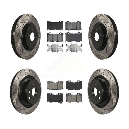 [Avant + Arrière] Kit de disque (percé rainuré revêtu) et plaquette (semi-métallique) de frein pour INFINITI G37 Nissan 370Z Q60 Z KDS-100317