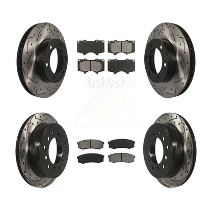 [Avant + Arrière] Kit de disque (percé rainuré revêtu) et plaquette (semi-métallique) de frein pour 2010-2014 Toyota FJ Cruiser KDS-100321