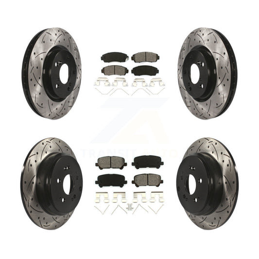 [Avant + Arrière] Kit de disque (percé rainuré revêtu) et plaquette (semi-métallique) de frein pour 2011-2014 Honda Odyssey KDS-100324
