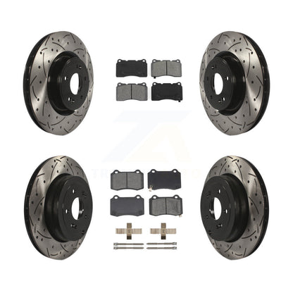 [Avant + Arrière] Kit de disque (percé rainuré revêtu) et plaquette (semi-métallique) de frein pour Hyundai Genesis Coupe KDS-100325