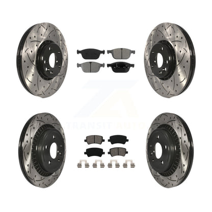 [Avant + Arrière] Kit de disque (percé rainuré revêtu) et plaquette (semi-métallique) de frein pour 2010-2015 Volvo XC60 KDS-100327