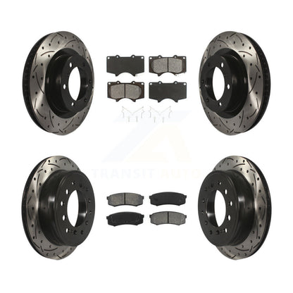 [Avant + Arrière] Kit de disque (percé rainuré revêtu) et plaquette (semi-métallique) de frein pour Toyota 4Runner Lexus GX460 KDS-100328