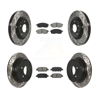 [Avant + Arrière] Kit de disque (percé rainuré revêtu) et plaquette (semi-métallique) de frein pour Nissan Sentra Juke KDS-100335