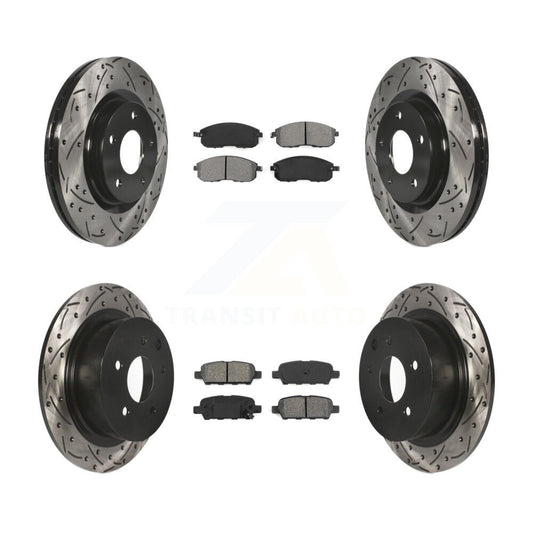 [Avant + Arrière] Kit de disque (percé rainuré revêtu) et plaquette (semi-métallique) de frein pour Nissan Sentra Juke KDS-100335