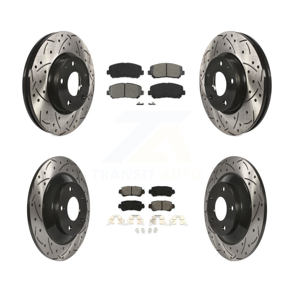 [Avant + Arrière] Kit de disque (percé rainuré revêtu) et plaquette (semi-métallique) de frein pour Mazda CX-5 KDS-100346