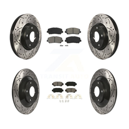 [Avant + Arrière] Kit de disque (percé rainuré revêtu) et plaquette (semi-métallique) de frein pour Mazda CX-5 KDS-100346