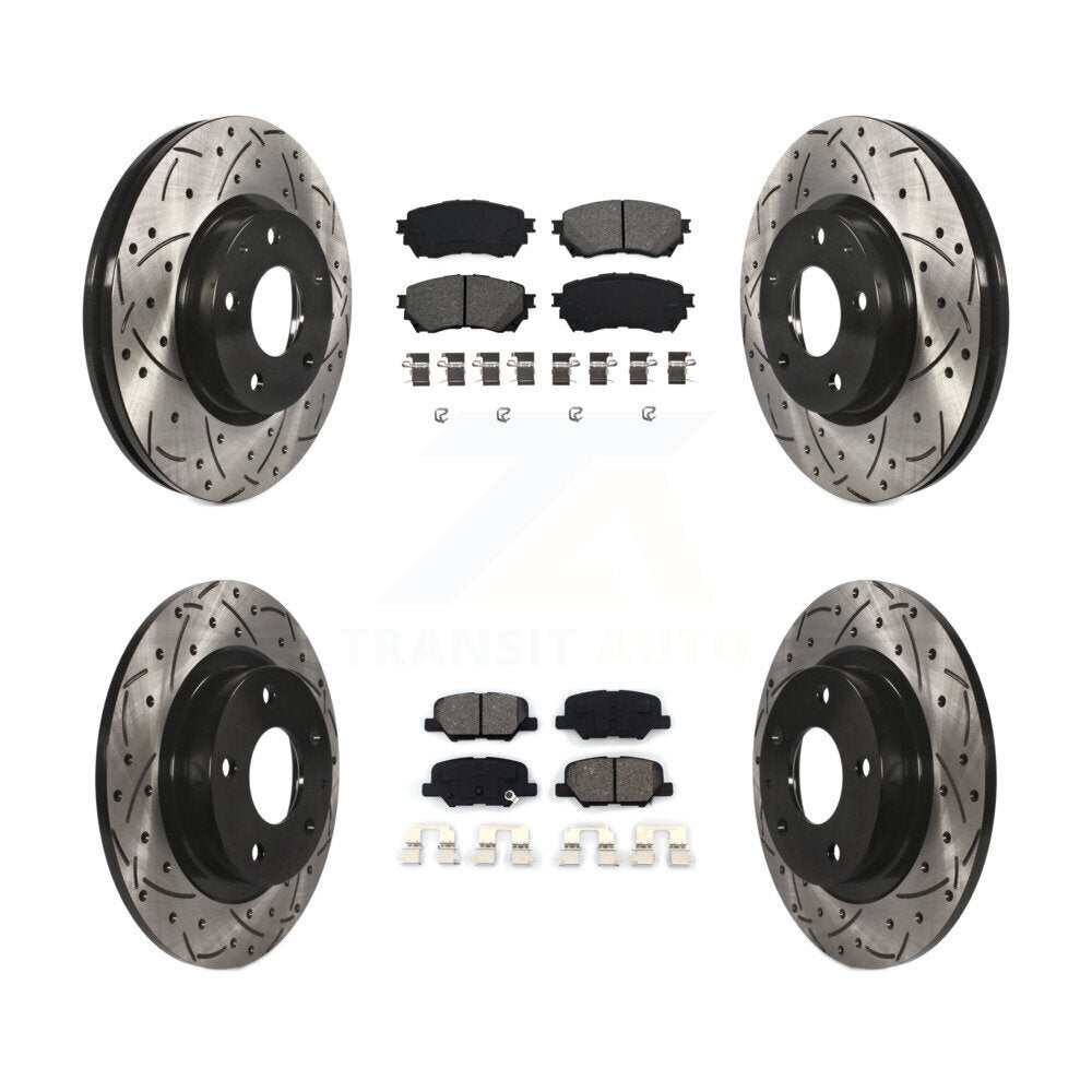 [Avant + Arrière] Kit de disque (percé rainuré revêtu) et plaquette (semi-métallique) de frein pour Mazda 6 KDS-100347