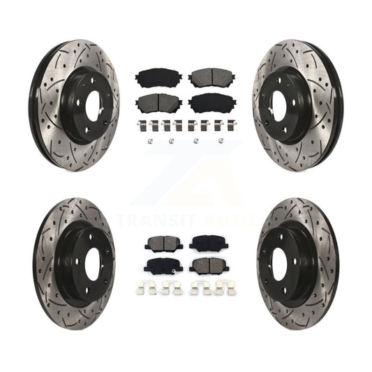 [Avant + Arrière] Kit de disque (percé rainuré revêtu) et plaquette (semi-métallique) de frein pour Mazda 6 KDS-100347
