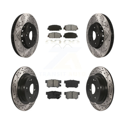 [Avant + Arrière] Kit de disque (percé rainuré revêtu) et plaquette (semi-métallique) de frein pour 2016 Acura ILX KDS-100349
