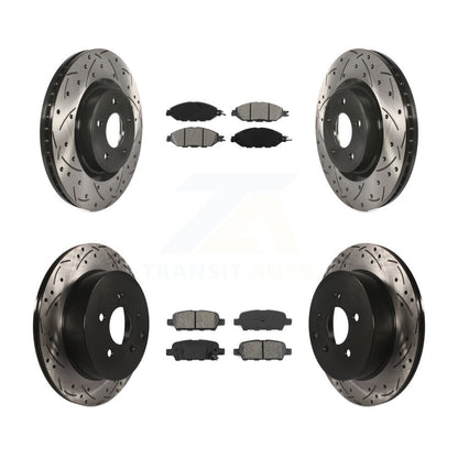 [Avant + Arrière] Kit de disque (percé rainuré revêtu) et plaquette (semi-métallique) de frein pour Nissan Pathfinder Murano INFINITI QX60 JX35 KDS-100355