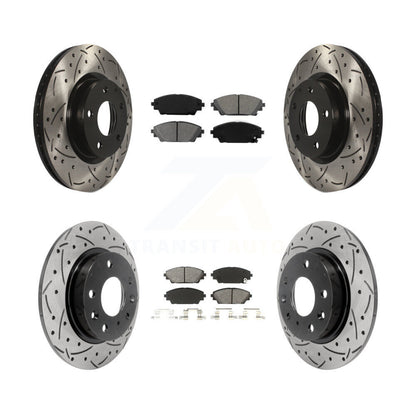 [Avant + Arrière] Kit de disque (percé rainuré revêtu) et plaquette (semi-métallique) de frein pour Mazda 3 Sport 2.5L KDS-100359