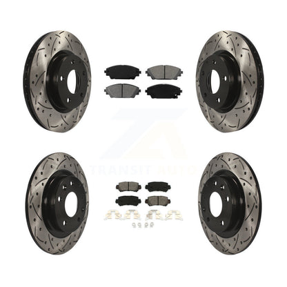 [Avant + Arrière] Kit de disque (percé rainuré revêtu) et plaquette (semi-métallique) de frein pour 2016-2018 Mazda CX-3 AWD KDS-100360
