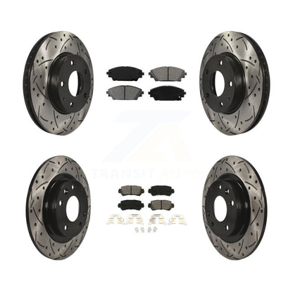 [Avant + Arrière] Kit de disque (percé rainuré revêtu) et plaquette (semi-métallique) de frein pour 2016-2018 Mazda CX-3 FWD KDS-100364
