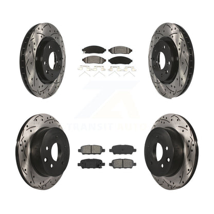 [Avant + Arrière] Kit de disque (percé rainuré revêtu) et plaquette (semi-métallique) de frein pour 2015 Nissan LEAF Vehicles Manufactured In Japan KDS-100366