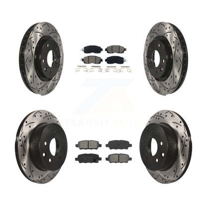 [Avant + Arrière] Kit de disque (percé rainuré revêtu) et plaquette (semi-métallique) de frein pour Nissan LEAF KDS-100367