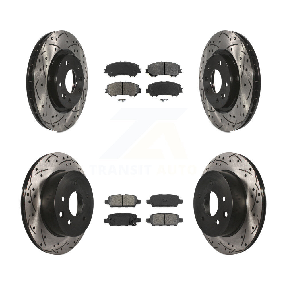 [Avant + Arrière] Kit de disque (percé rainuré revêtu) et plaquette (semi-métallique) de frein pour Nissan Rogue Sport Qashqai KDS-100368