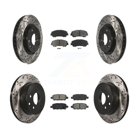 [Avant + Arrière] Kit de disque (percé rainuré revêtu) et plaquette (semi-métallique) de frein pour Nissan Rogue Sport Qashqai KDS-100368