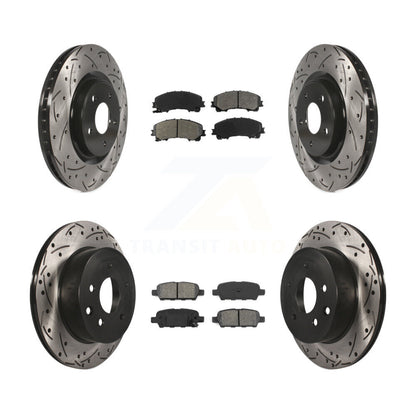 [Avant + Arrière] Kit de disque (percé rainuré revêtu) et plaquette (semi-métallique) de frein pour Nissan Rogue KDS-100369