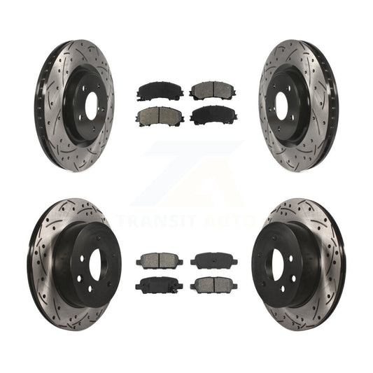 [Avant + Arrière] Kit de disque (percé rainuré revêtu) et plaquette (semi-métallique) de frein pour Nissan Rogue KDS-100369