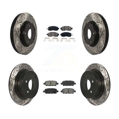 [Avant + Arrière] Kit de disque (percé rainuré revêtu) et plaquette (semi-métallique) de frein pour Nissan Altima KDS-100370