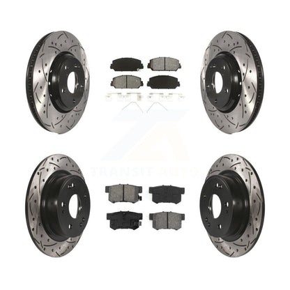 [Avant + Arrière] Kit de disque (percé rainuré revêtu) et plaquette (semi-métallique) de frein pour 2017-2022 Acura ILX KDS-100374