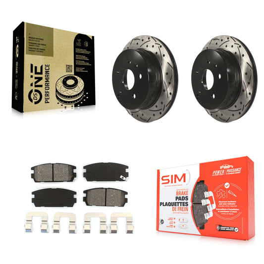 [Arrière] Kit de disque (percé rainuré revêtu) et plaquette (semi-métallique) de frein pour 2010-2017 Chevrolet Equinox GMC Terrain KDS-100386