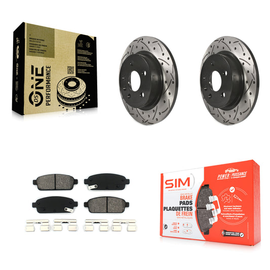[Arrière] Kit de disque (percé rainuré revêtu) et plaquette (semi-métallique) de frein pour Chevrolet Cruze Sonic Buick Encore Trax Limited KDS-100387