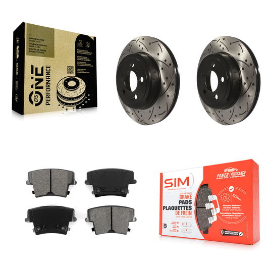[Arrière] Kit de disque (percé rainuré revêtu) et plaquette (semi-métallique) de frein pour Dodge Charger Chrysler 300 Challenger Magnum KDS-100419