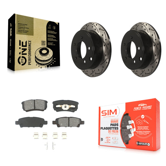 [Arrière] Kit de disque (percé rainuré revêtu) et plaquette (semi-métallique) de frein pour Jeep Dodge Patriot Chrysler Compass Avenger 200 Caliber Sebring Mitsubishi Lancer KDS-100421