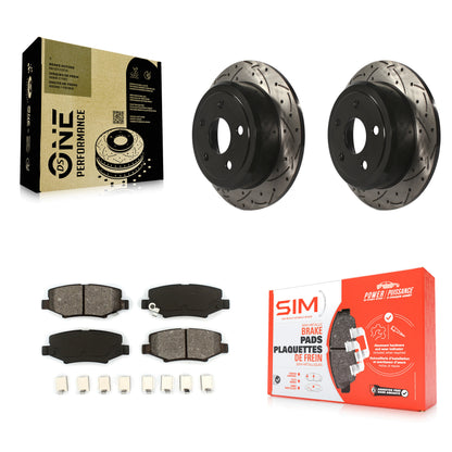 [Arrière] Kit de disque (percé rainuré revêtu) et plaquette (semi-métallique) de frein pour Jeep Wrangler JK KDS-100423