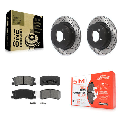 [Arrière] Kit de disque (percé rainuré revêtu) et plaquette (semi-métallique) de frein pour Jeep Patriot Dodge Chrysler Compass Avenger 200 Mitsubishi Sebring Lancer Caliber Outlander Sport RVR KDS-100424