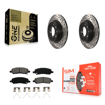 [Arrière] Kit de disque (percé rainuré revêtu) et plaquette (semi-métallique) de frein pour 2013-2016 Dodge Dart KDS-100432