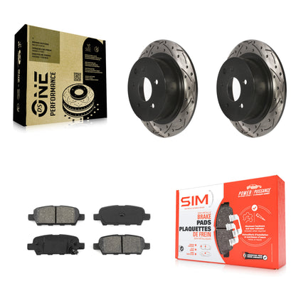 [Arrière] Kit de disque (percé rainuré revêtu) et plaquette (semi-métallique) de frein pour Nissan Altima Sentra Maxima Juke KDS-100433