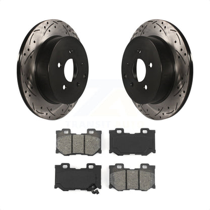 [Arrière] Kit de disque (percé rainuré revêtu) et plaquette (semi-métallique) de frein pour INFINITI Q50 Q60 Q70 KDS-100435 par Transit Auto