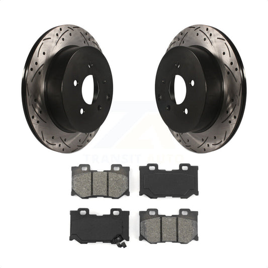 [Arrière] Kit de disque (percé rainuré revêtu) et plaquette (semi-métallique) de frein pour INFINITI Q50 Q60 Q70 KDS-100435 par Transit Auto