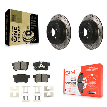 [Arrière] Kit de disque (percé rainuré revêtu) et plaquette (semi-métallique) de frein pour Honda CR-V Acura RDX KDS-100439