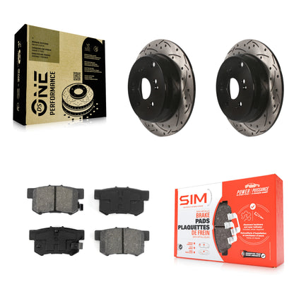 [Arrière] Kit de disque (percé rainuré revêtu) et plaquette (semi-métallique) de frein pour Acura RDX KDS-100440