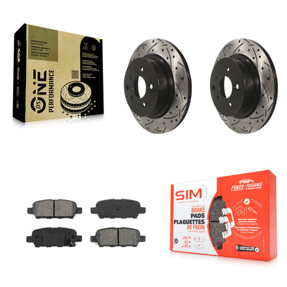 [Arrière] Kit de disque (percé rainuré revêtu) et plaquette (semi-métallique) de frein pour Nissan INFINITI Maxima G37 G35 M35 370Z 350Z QX50 EX35 G25 M45 Q40 EX37 Z KDS-100441